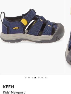 KEEN Kids' Newport Sandal in Navy and Yellow Accent